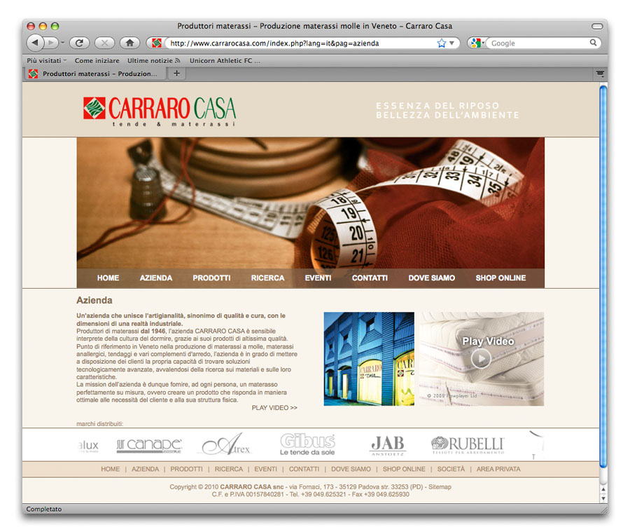 Sito web Carraro Casa - Neroavorio (Padova)