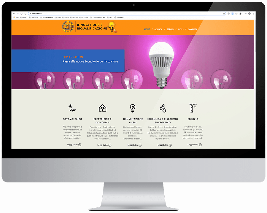 Nuovo sito internet ZR impianti - Neroavorio (Padova)