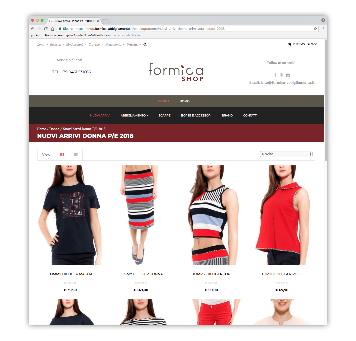 Sito web Formica Abbigliamento Shop - Neroavorio