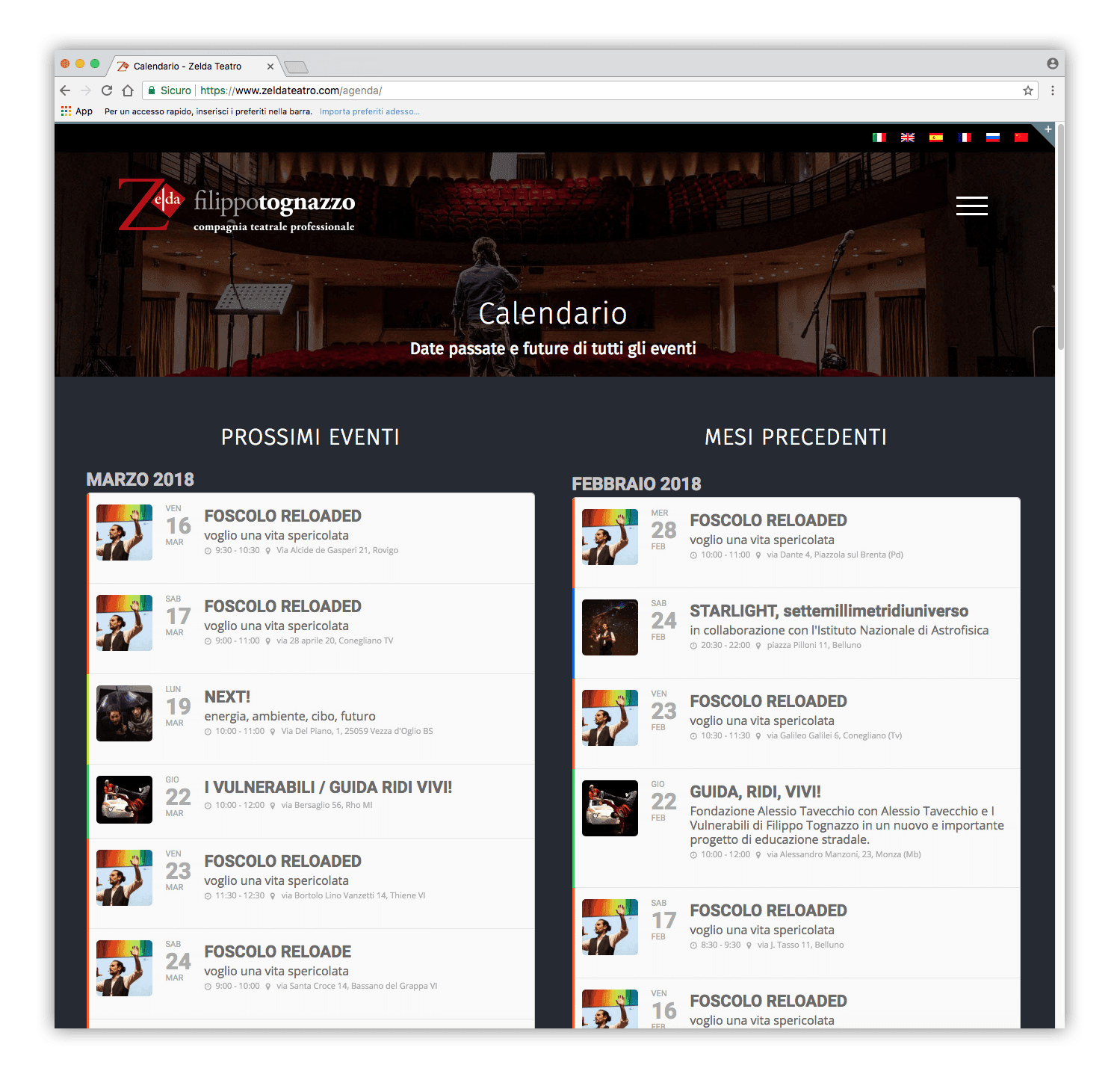 Sito web Zelda Teatro - Neroavorio (Padova)