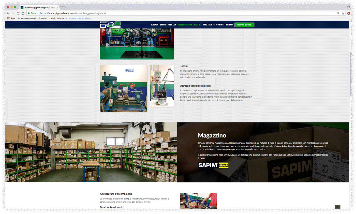 Creazione Sito Web per Pippowheels - pagina servizi - Neroavorio Padova
