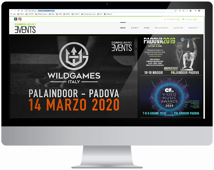 Neroavorio sviluppa il sito Corpolibero events - Padova