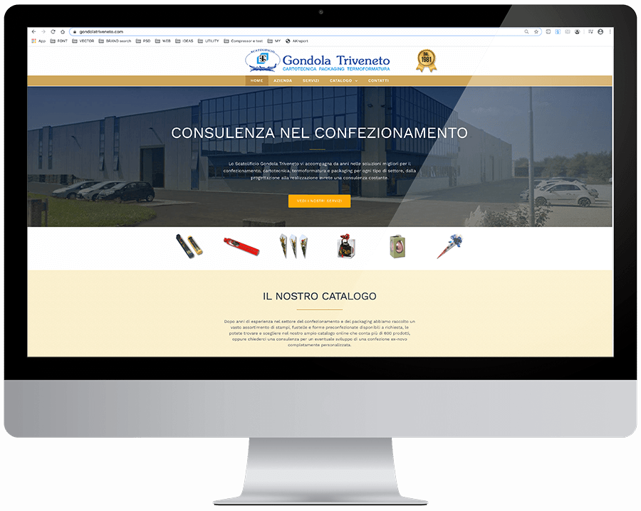 Restyling Sito Web per lo Scatolificio Gondola Triveneto - Neroavorio (Padova)