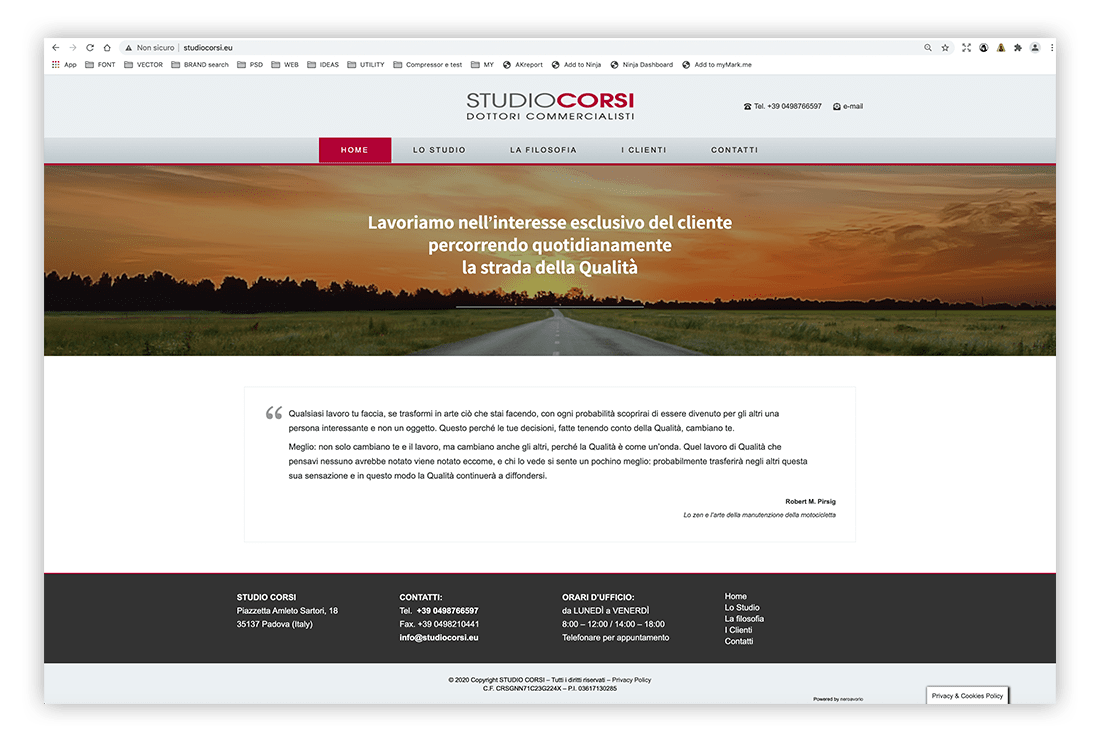 Restyling del sito web Studio Corsi - Neroavorio (Padova)