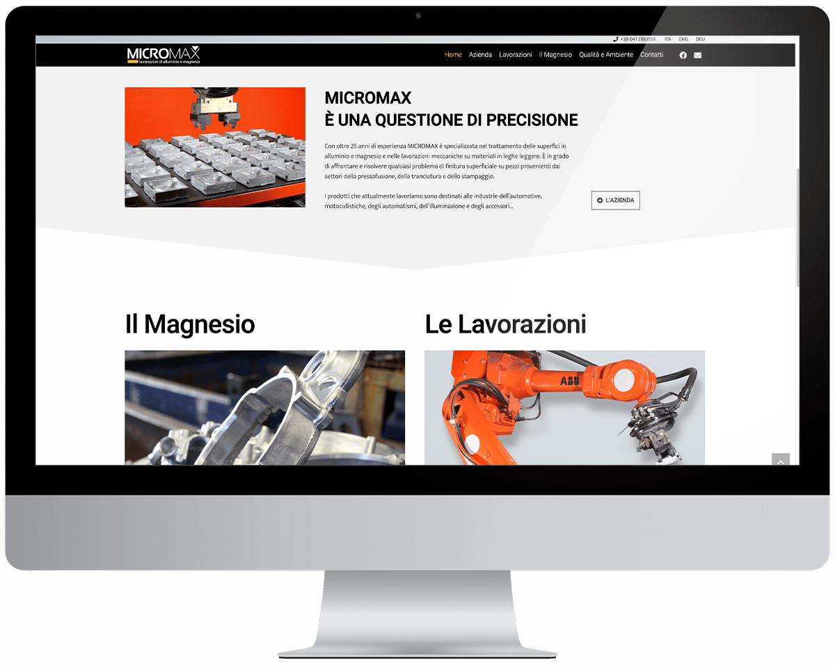 Realizzazione del restyling sito web Micromax Italia - Neroavorio (Padova)