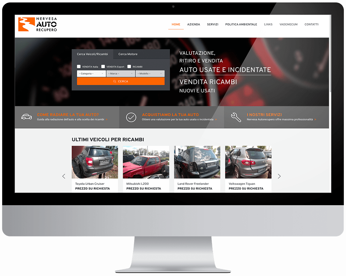 Realizzazione software custom e sito per Nervesa Autorecupero - Neroavorio (Padova)