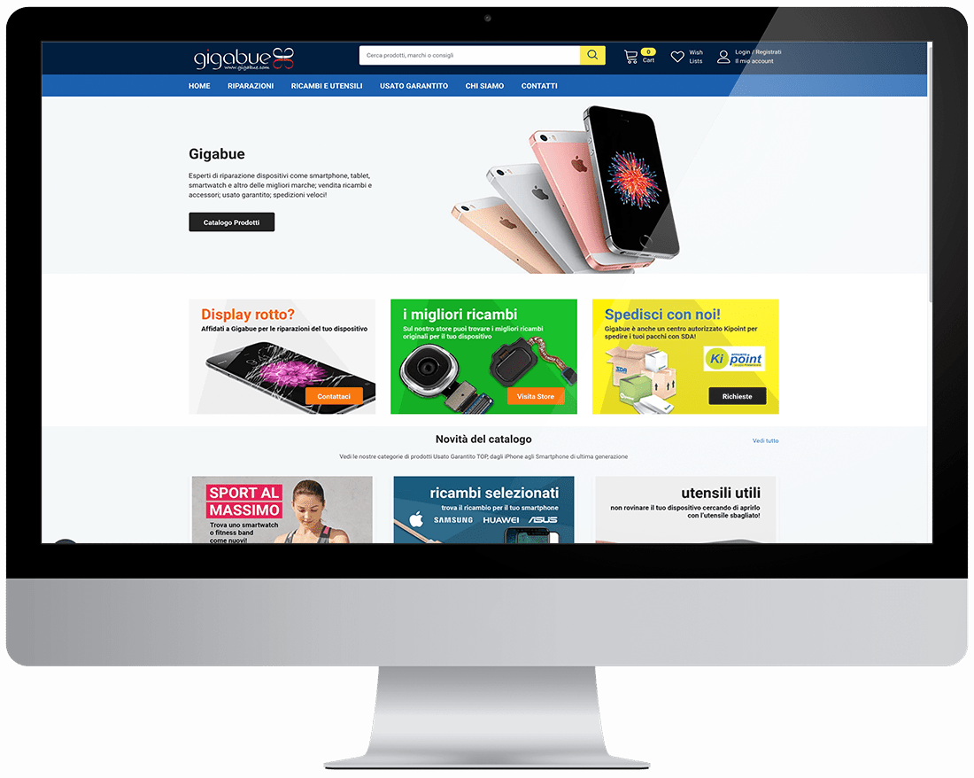 Realizzazione del sito E-commerce di Gigabue - Neroavorio (Padova)